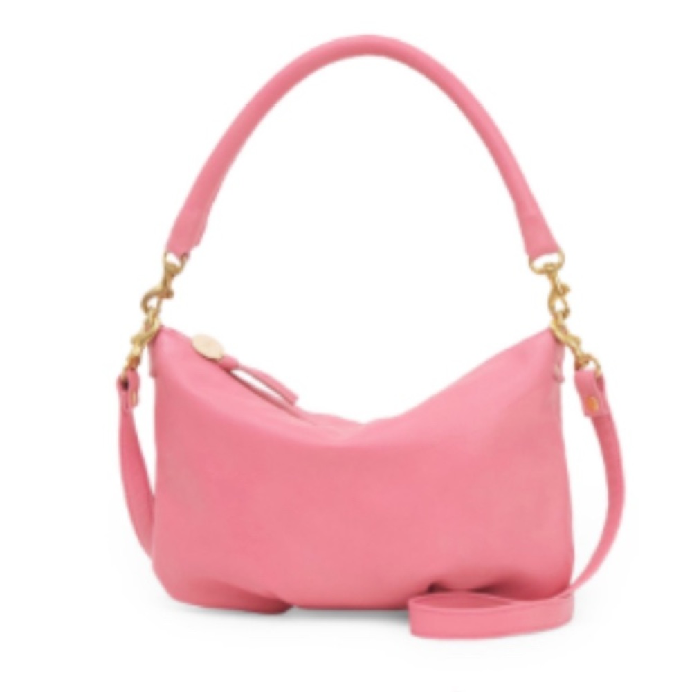 Clare V Pink Shoulder Bag with Gold Hardware